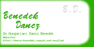 benedek dancz business card